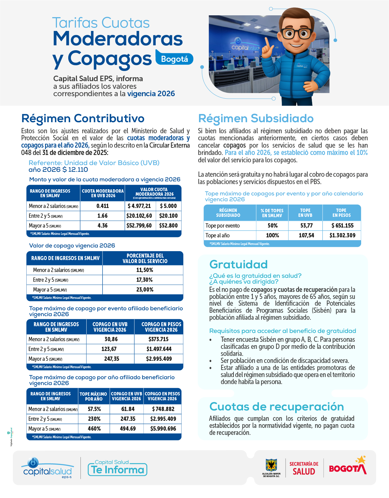 banner informativo conoce las cuotas moderadoras para el año 2026 Bogotá