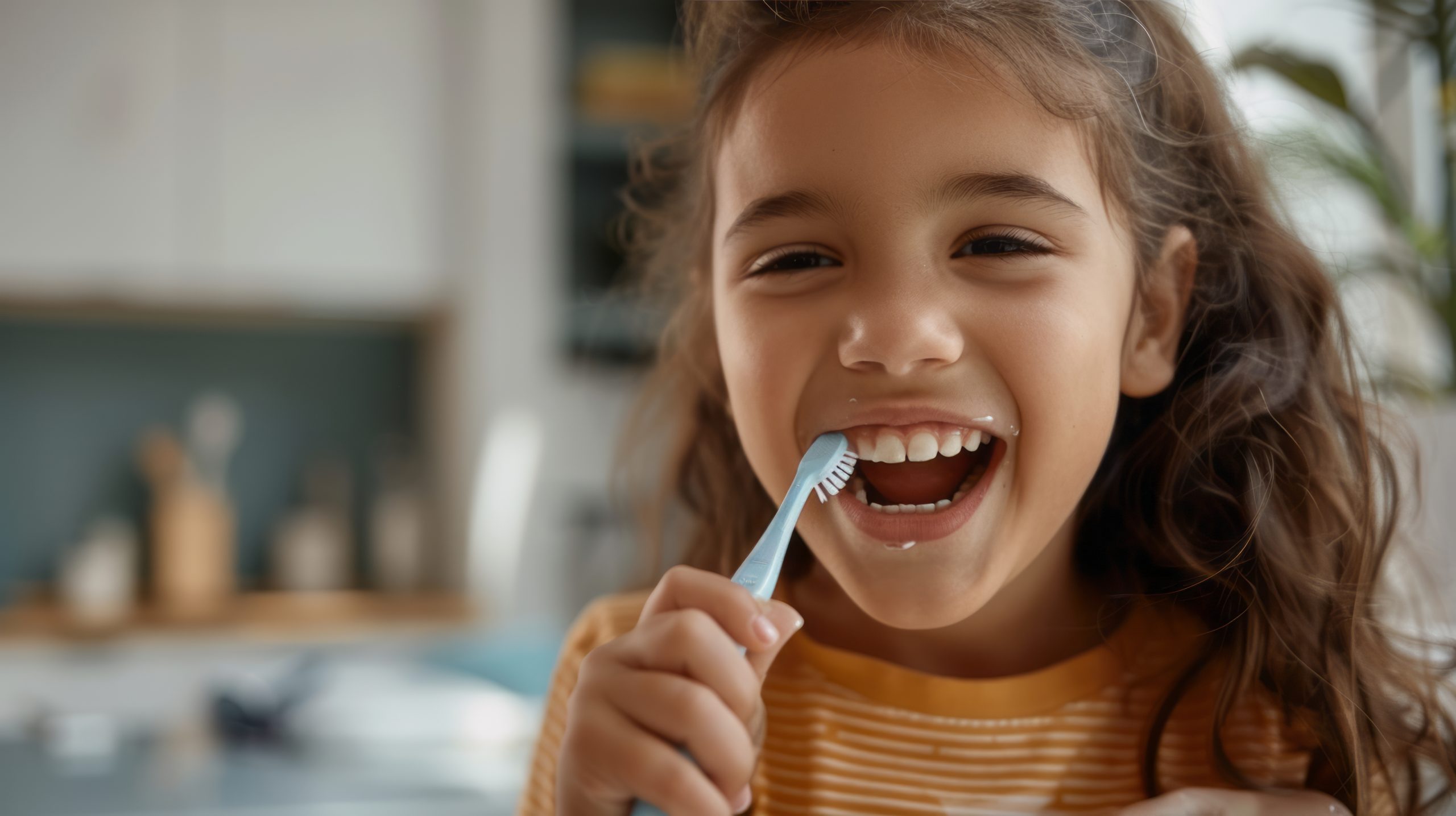 imagen de niño cepillando sus dientes.